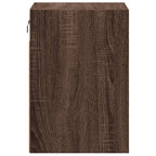 Comodino a Parete con luci LED Rovere Marrone