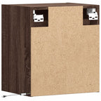 Comodino a Parete con luci LED Rovere Marrone