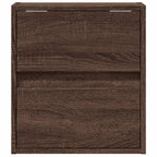 Comodini a Parete con luci LED 2 pz Rovere Marrone