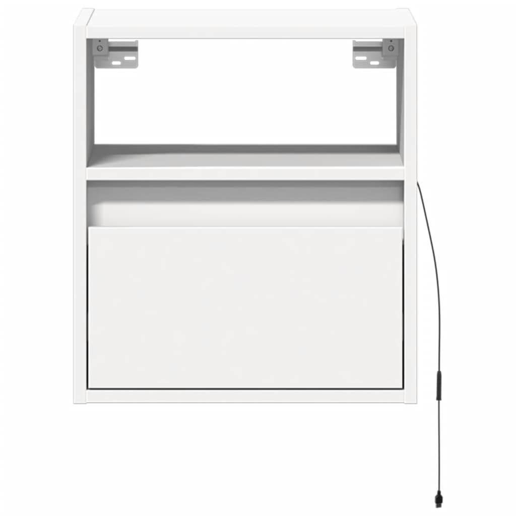 Comodino a Parete con Luci LED Bianco