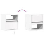 Comodino a Parete con Luci LED Bianco