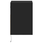 Comodini a Parete con Luci LED 2 pz Neri