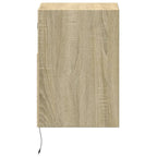Comodino a Parete con luci LED Rovere Sonoma