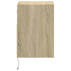 Comodini a Parete con luci LED 2 pz Rovere Sonoma
