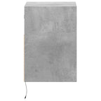 Comodini a Parete con Luci LED 2 pz Grigio Cemento