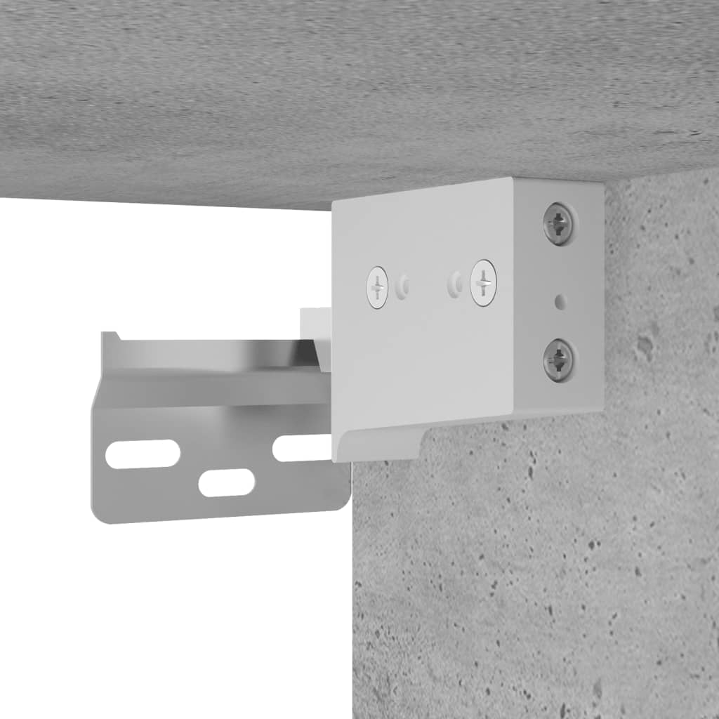 Comodini a Parete con Luci LED 2 pz Grigio Cemento
