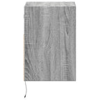 Comodino a Parete con luci LED Grigio Sonoma