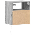 Comodini a Parete con luci LED 2 pz Grigio Sonoma