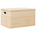 Scatola in Legno con Coperchio&Manici 40x30x23 cm Legno di Pino