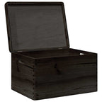 Scatola in Legno Coperchio&Manici Nera 40x30x23cm Legno di Pino