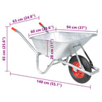 Carriola 90 L 150 kg in Acciaio Zincato e Plastica