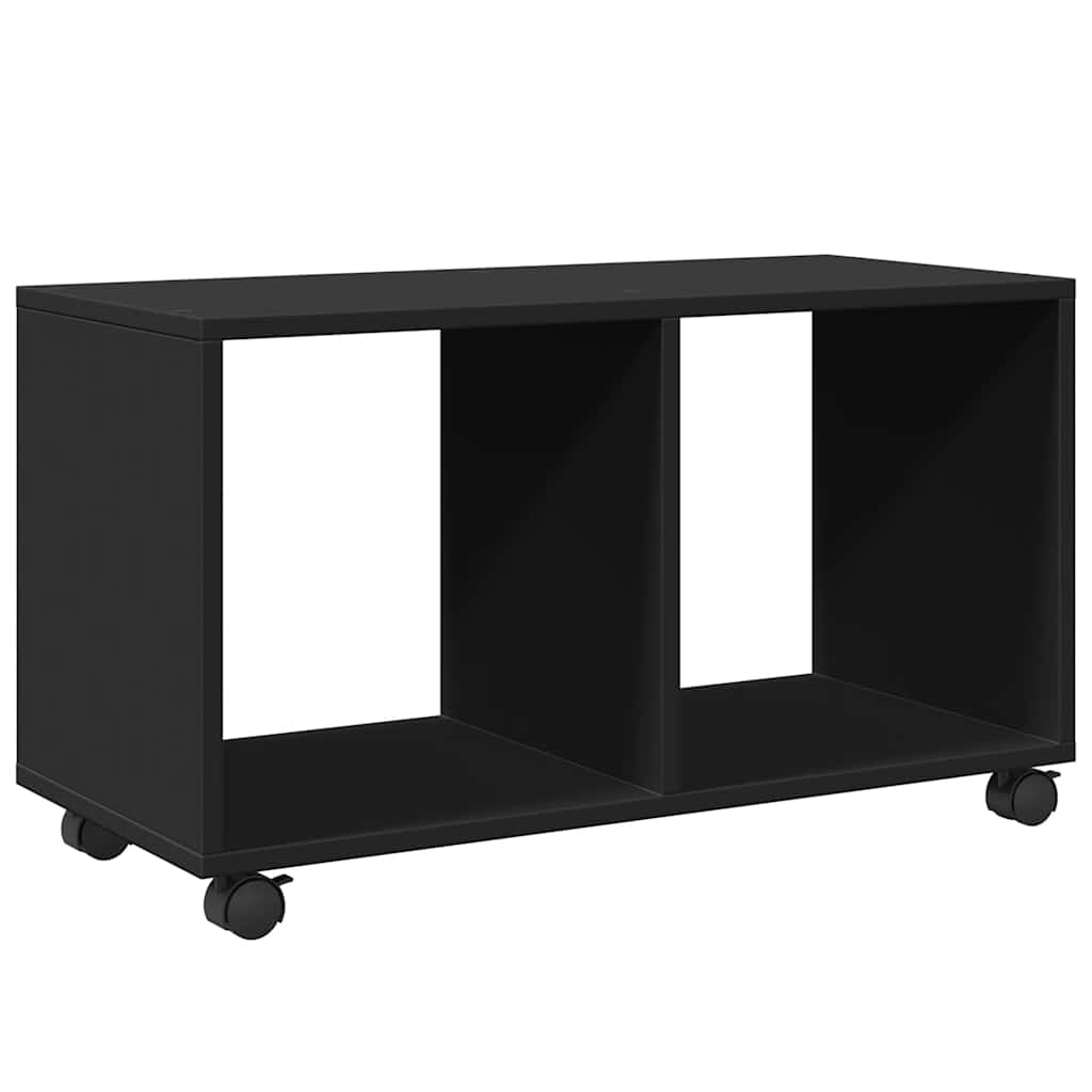 Mobiletto con Ruote Nero 72x33x42,5 cm in Truciolato