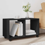 Mobiletto con Ruote Nero 72x33x42,5 cm in Truciolato