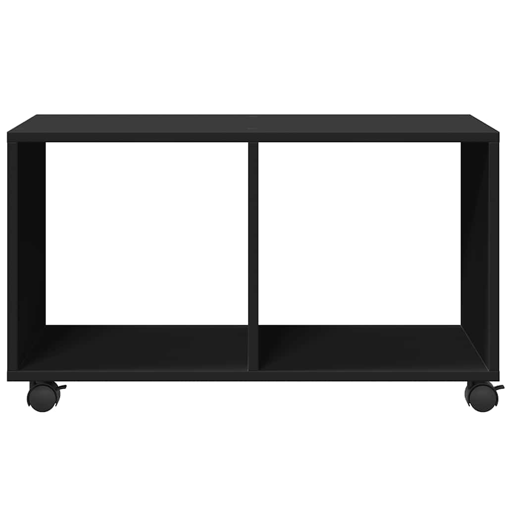 Mobiletto con Ruote Nero 72x33x42,5 cm in Truciolato
