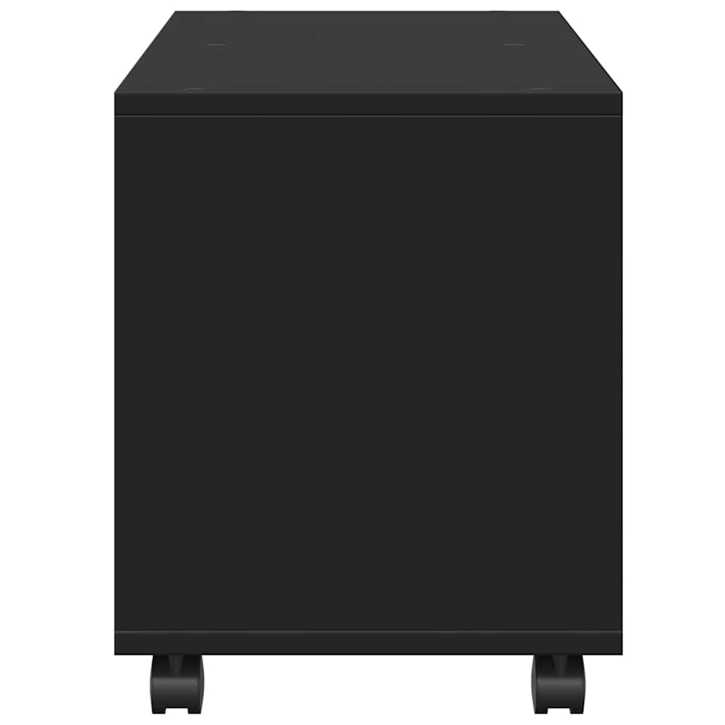 Mobiletto con Ruote Nero 72x33x42,5 cm in Truciolato