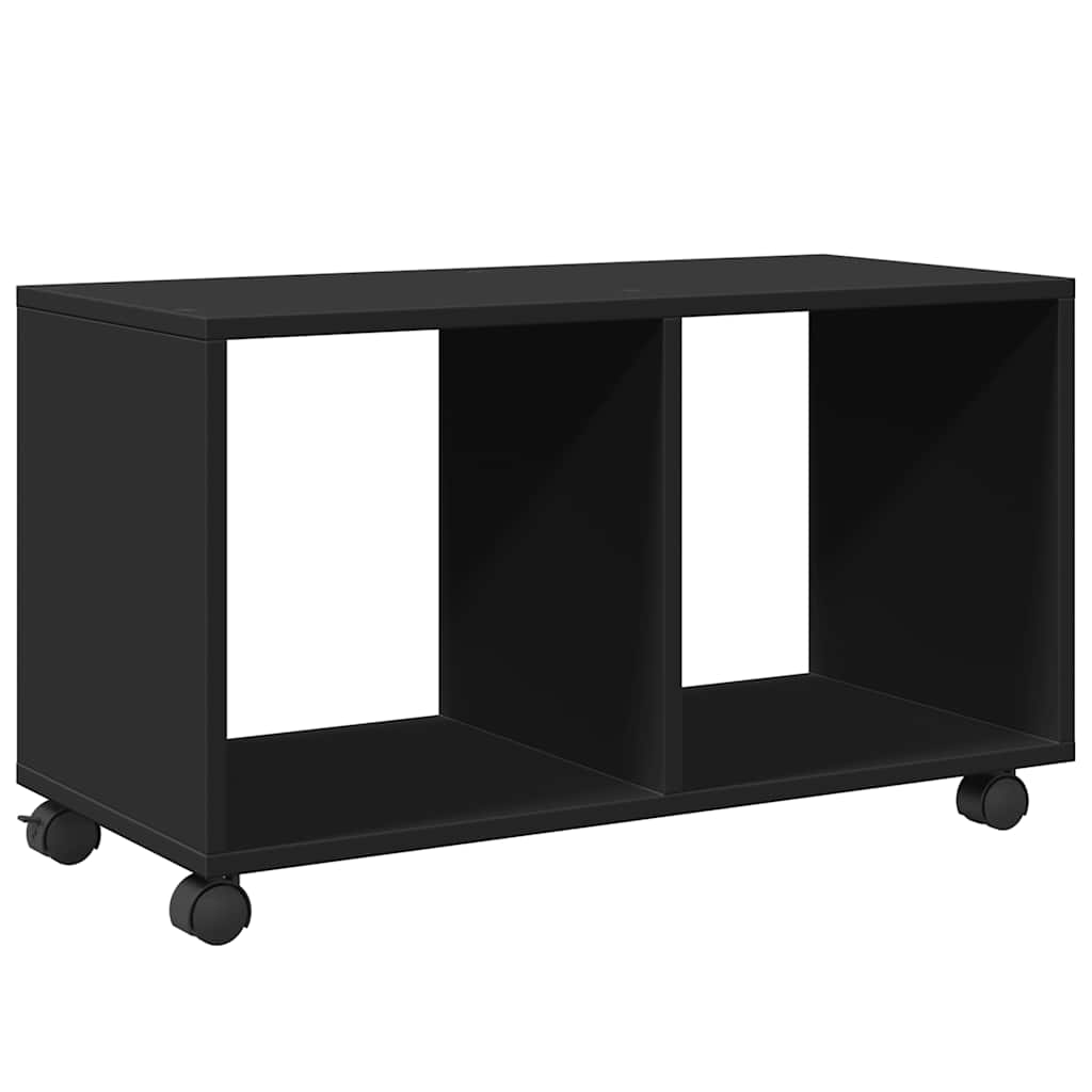 Mobiletto con Ruote Nero 72x33x42,5 cm in Truciolato