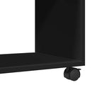 Mobiletto con Ruote Nero 72x33x42,5 cm in Truciolato