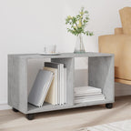 Mobiletto con Ruote Grigio Cemento 72x33x42,5 cm in Truciolato