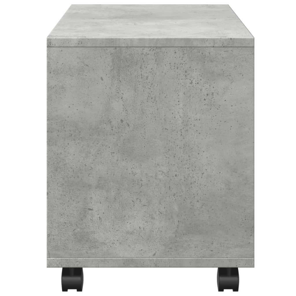 Mobiletto con Ruote Grigio Cemento 72x33x42,5 cm in Truciolato