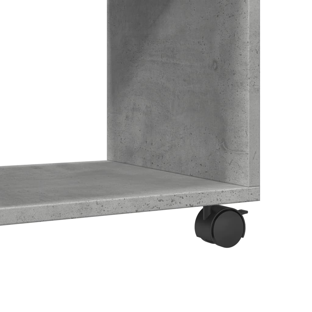 Mobiletto con Ruote Grigio Cemento 72x33x42,5 cm in Truciolato