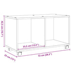 Mobiletto con Ruote Grigio Cemento 72x33x42,5 cm in Truciolato