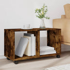 Mobiletto con Ruote Rovere Fumo 72x33x42,5 cm in Truciolato