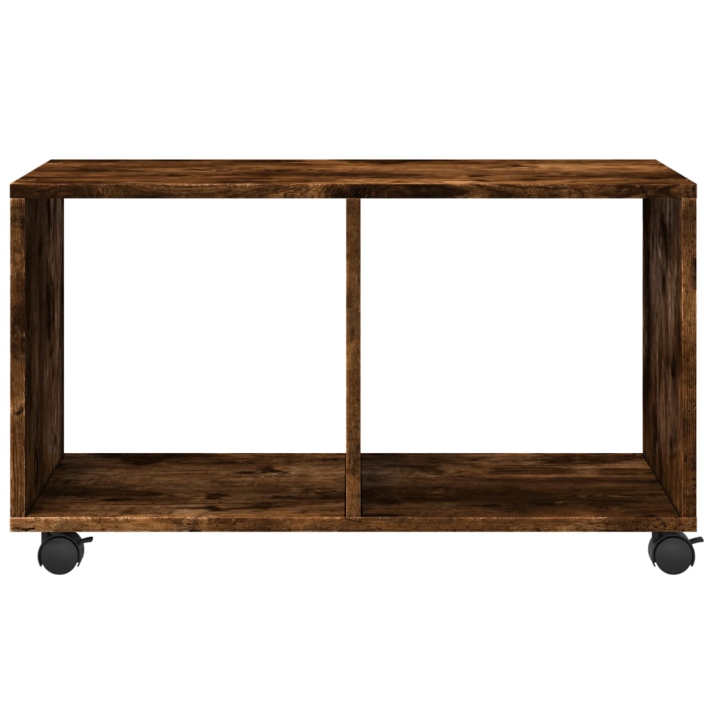 Mobiletto con Ruote Rovere Fumo 72x33x42,5 cm in Truciolato