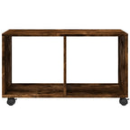 Mobiletto con Ruote Rovere Fumo 72x33x42,5 cm in Truciolato