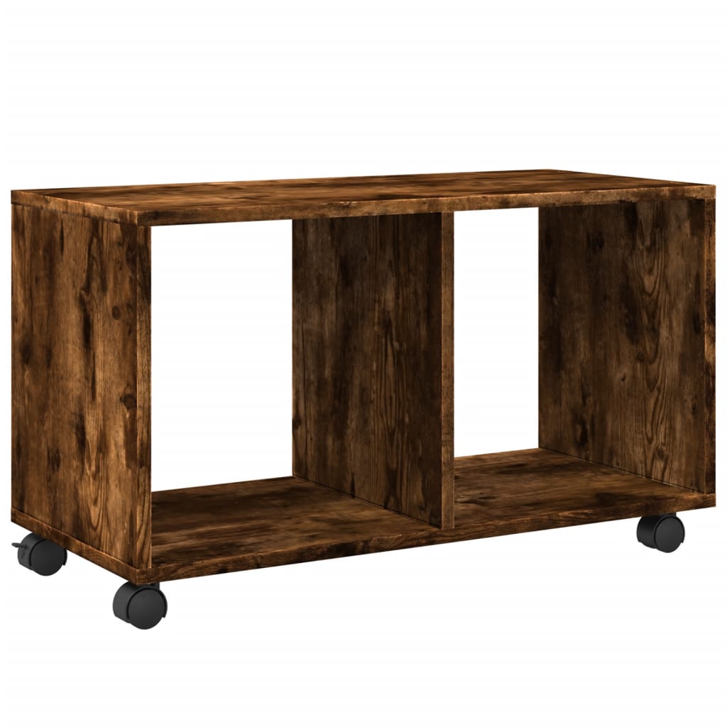 Mobiletto con Ruote Rovere Fumo 72x33x42,5 cm in Truciolato