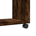 Mobiletto con Ruote Rovere Fumo 72x33x42,5 cm in Truciolato