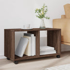 Mobiletto con Ruote Rovere Marrone 72x33x42,5 cm in Truciolato