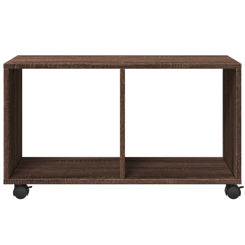Mobiletto con Ruote Rovere Marrone 72x33x42,5 cm in Truciolato