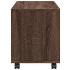 Mobiletto con Ruote Rovere Marrone 72x33x42,5 cm in Truciolato