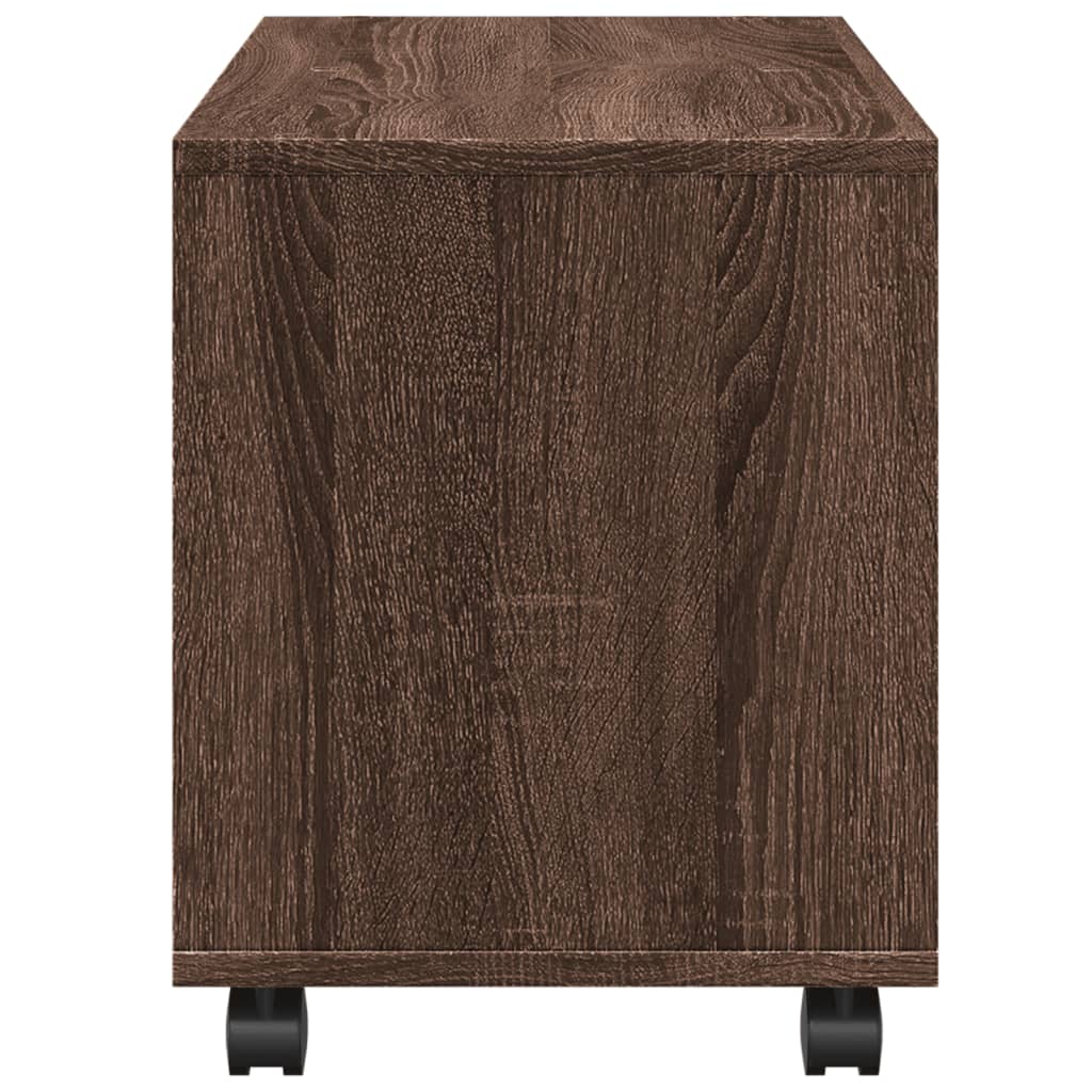 Mobiletto con Ruote Rovere Marrone 72x33x42,5 cm in Truciolato