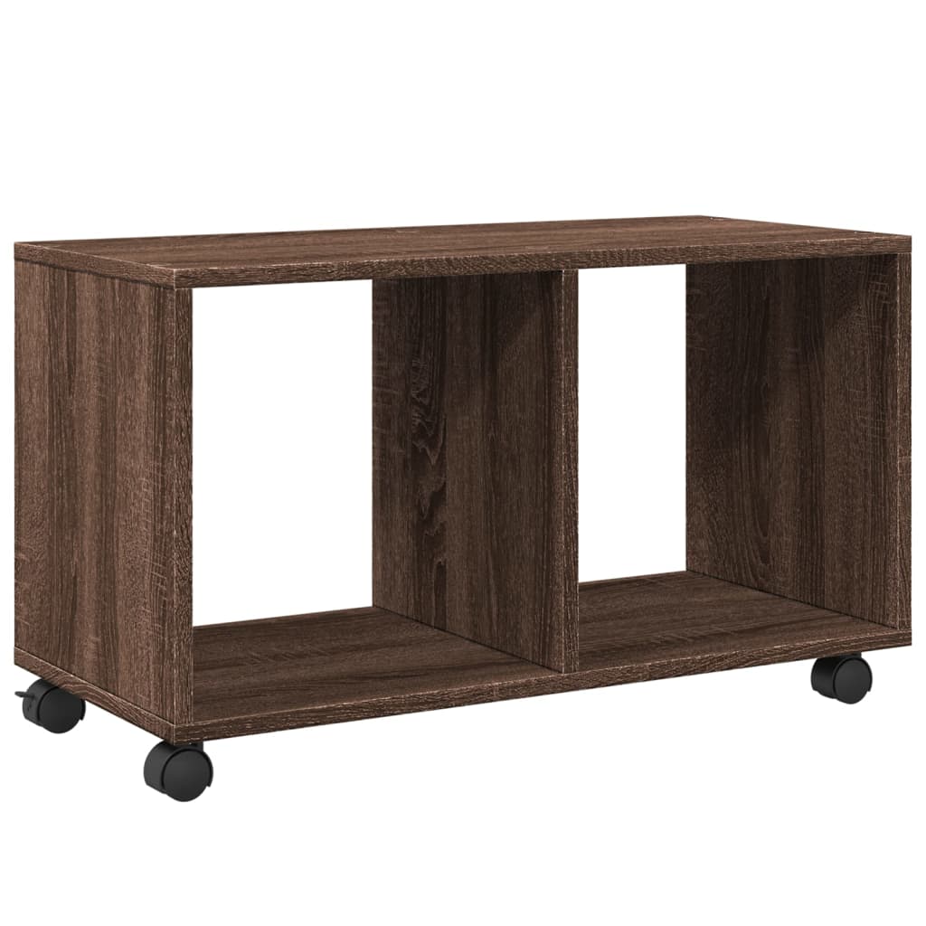 Mobiletto con Ruote Rovere Marrone 72x33x42,5 cm in Truciolato