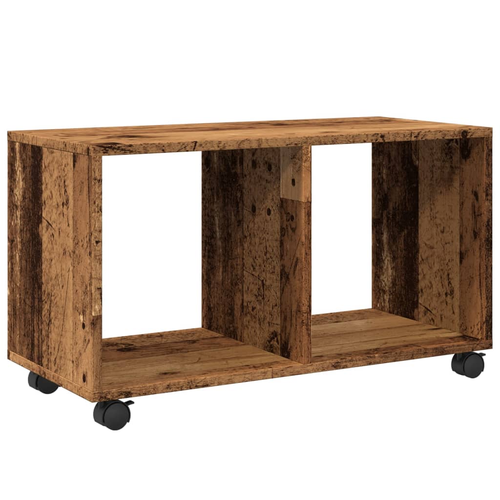 Mobiletto con Ruote Legno Antico 72x33x42,5 cm in Truciolato