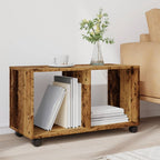 Mobiletto con Ruote Legno Antico 72x33x42,5 cm in Truciolato