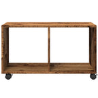 Mobiletto con Ruote Legno Antico 72x33x42,5 cm in Truciolato