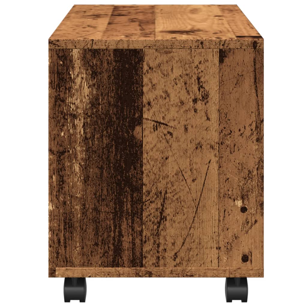 Mobiletto con Ruote Legno Antico 72x33x42,5 cm in Truciolato