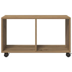 Mobiletto con Ruote Rovere Artigianale 72x33x42,5 cm Truciolato