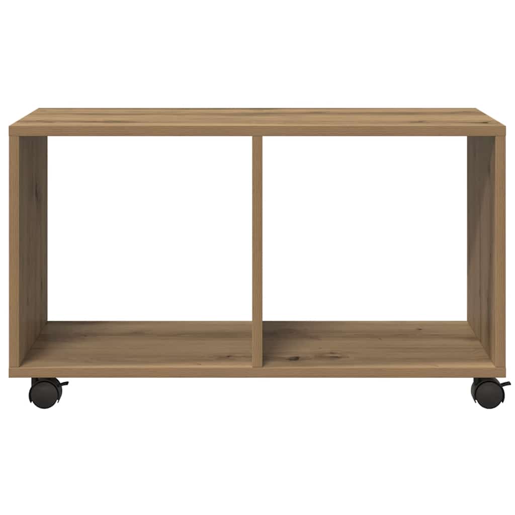 Mobiletto con Ruote Rovere Artigianale 72x33x42,5 cm Truciolato
