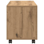 Mobiletto con Ruote Rovere Artigianale 72x33x42,5 cm Truciolato