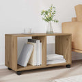 Mobiletto con Ruote Rovere Artigianale 72x33x42,5 cm Truciolato