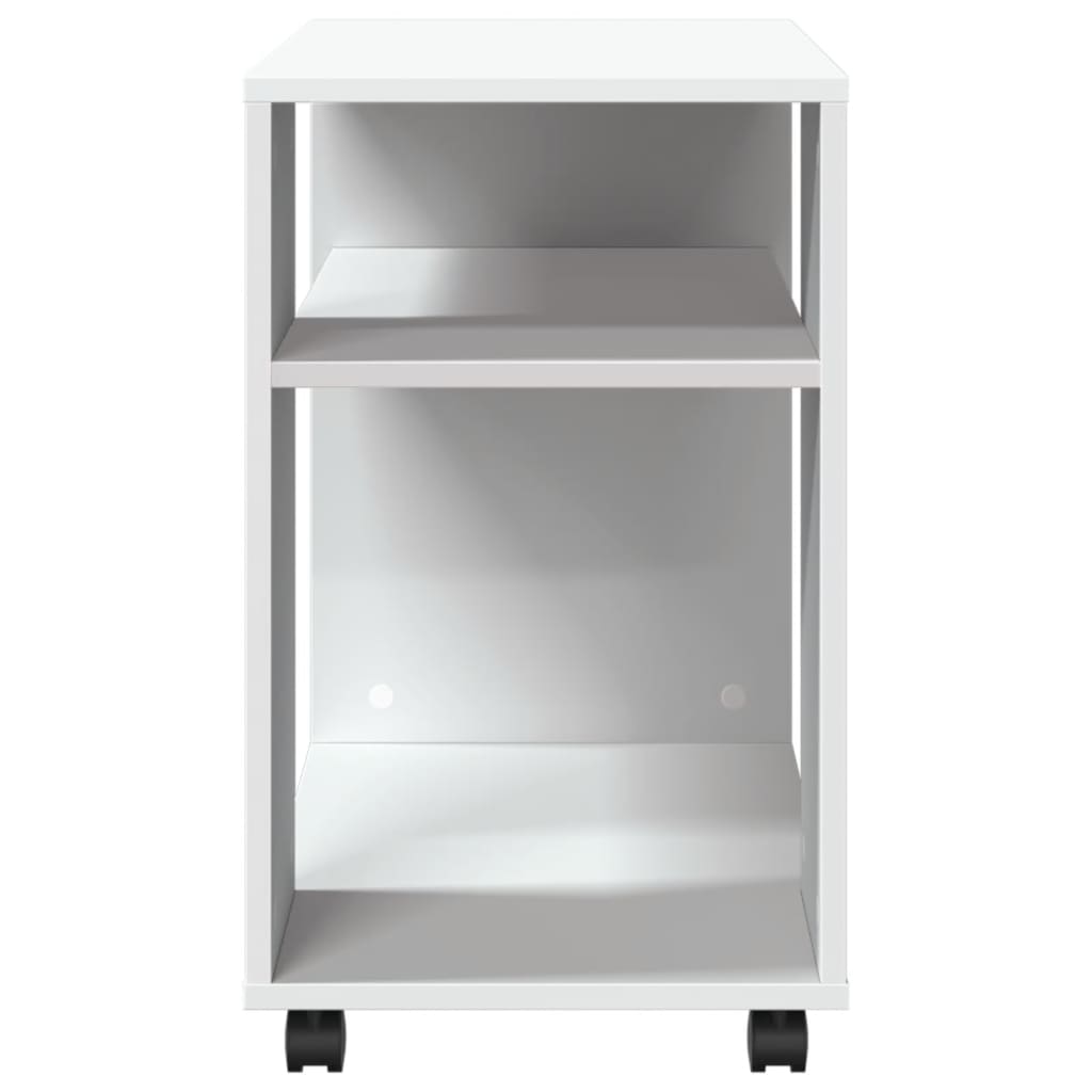 Tavolino con Ruote Bianco 70x35x60 cm in Truciolato
