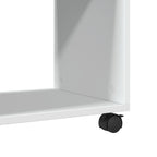 Tavolino con Ruote Bianco 70x35x60 cm in Truciolato