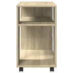 Tavolino con Ruote Rovere Sonoma 70x35x60 cm in Truciolato