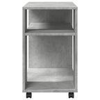 Tavolino con Ruote Grigio Cemento 70x35x60 cm in Truciolato