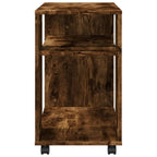 Tavolino con Ruote Rovere Fumo 70x35x60 cm in Truciolato