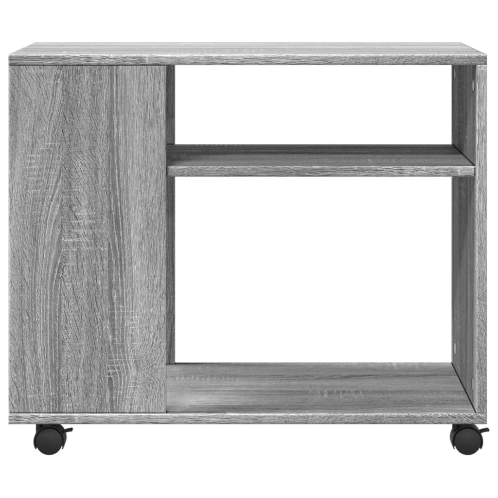 Tavolino con Ruote Grigio Sonoma 70x35x60 cm in Truciolato