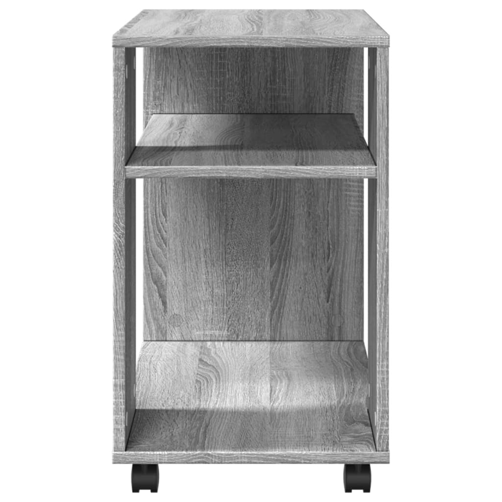 Tavolino con Ruote Grigio Sonoma 70x35x60 cm in Truciolato